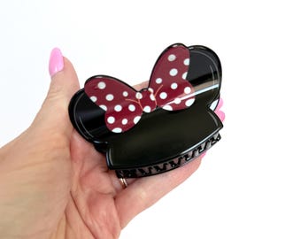 Magische Schleife Klauen Clips Haarspange - glücklichster Ort Klauen Clip - Mini Schleife Hut Haarspange - Mauseohren Klauen Clip- Damen Neuheit Klauen Clip