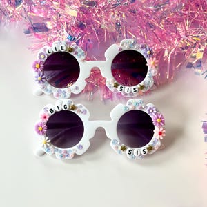 Personalisierte Blume Strass Kinder Sonnenbrillen | Benutzerdefinierte verschönerte Kleinkind-Sonnennies | Kinderbrille | Spaß Individuelle Brillen