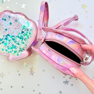 Mädchen Muschel Meerjungfrau Konfetti Geldbörse - Muschel Meerjungfrau Geldbörse - Girly Geldbörse - Kleinkind Geldbörse - Kinder Geldbörse