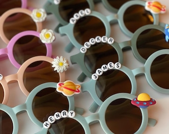 Custom Embellished Kids Sunglasses | Personalized Sports Sunnies | Custom Name Toddler Glasses | Fun Children’s Eyewear