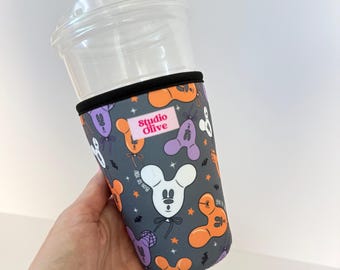 Magische Halloween-Ballons Getränkehülle - Magische Kaffeehülle - Halloween-Charakter Eiskaffeehülle - Eisgetränk - Tassenhülle