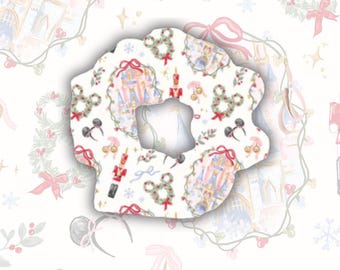 PREORDER Fairytale Nutcracker Hair Scrunchie - Holiday Satin Hair Scrunchie - 2 inch Scrunchie - Hair Accessory