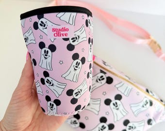 Ghostie Girls-drinkhoes - magische koffiehoes - Halloween-personage ijskoffiehoes - IJsdrank - bekerhoes
