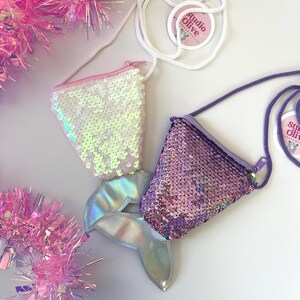 Porte-monnaie en forme de queue de sirène à sequins - Porte-monnaie pour fille - Tout-petit - Enfants - Porte-monnaie enfant - Accessoires - Porte-monnaie en paille - Porte-monnaie orné