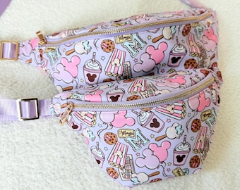 Riñonera Magical Mouse Snacks XL Jumbo y tamaño infantil para mujer / Snack Mouse Friends / A juego para mamá / Lugar feliz