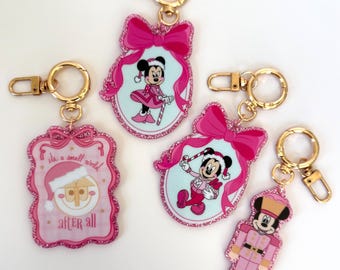Glitter Holiday Keychain Bag Charms - Christmas Bag Charms - Holiday Accessories - Keychain Accessories - Stylish Cute Keychain