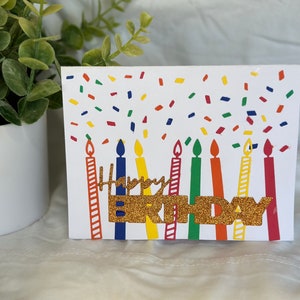 Cartão de aniversário com castiçal
