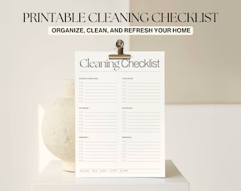 Printable Cleaning Checklist • Minimalist Cleaning Schedule • Cleaning To Do List • Weekly Cleaning Planner • Checklist for household chores