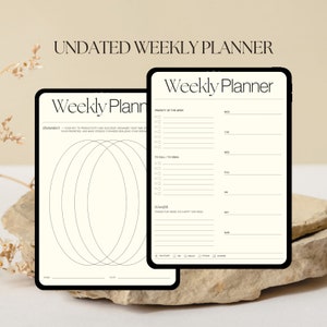 Digitaler Wochenplaner, Undatierter Wochenplaner, iPad Wochenplaner, Minimalistischer Planer, iPad Planer, GoodNotes Planer, Notability Planer