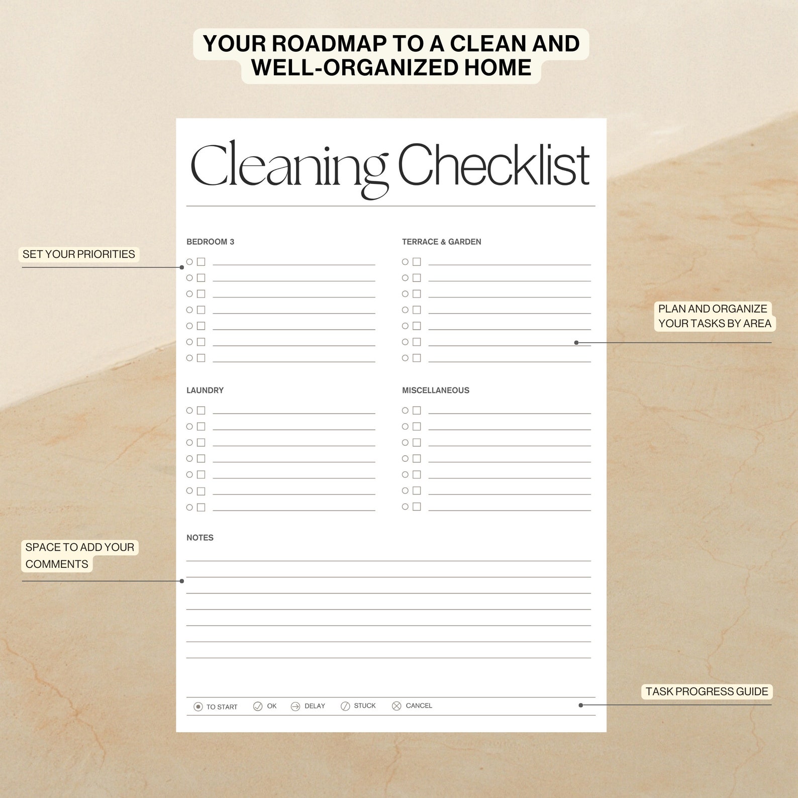 Printable Cleaning Checklist • Minimalist Cleaning Schedule • Cleaning ...