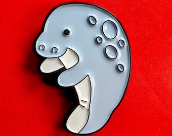 Distintivo pin lamantino Kawaii / Spilla da bavero amante degli animali / Estetica pastello