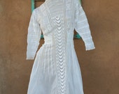 Vintage 1900s Edwardian Lawn Dress Titanic Era Sz xS