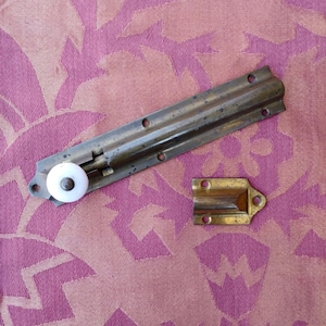 Antique 1910s Sliding Latch Brass Glass Knob 1 Ct