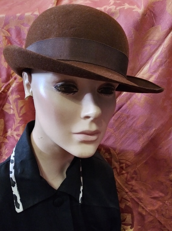 Vintage 1940s Brown Dobbs Hat Derby Fedora Sz 7