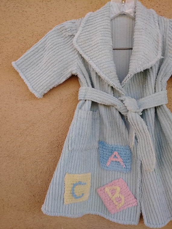 Vintage 1950s Chenille Robe Wrapper Childs Sz 2T 3