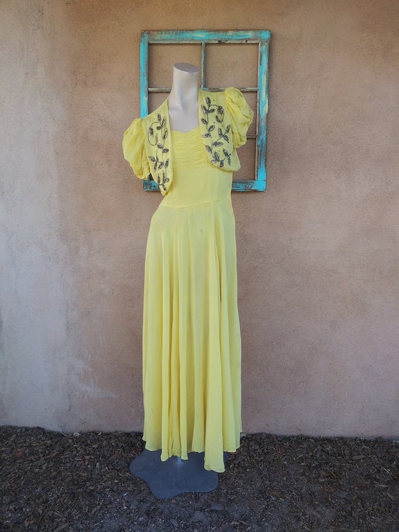yellow gown with jacket