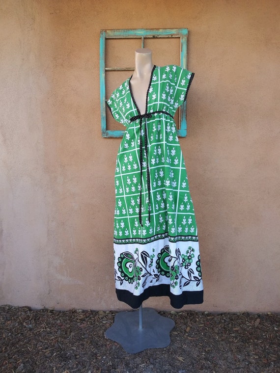 Vintage 1970s Sundress Beach Cover Up Dress Sz S M