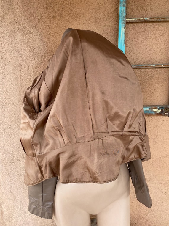 Vintage 1980s Tan Leather Jacket Hip Hop Style Sz… - image 10