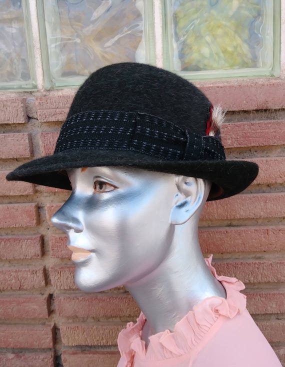 Vintage 1960s Mens Wool Fedora Hat Trilby Sz 7 Un… - image 3