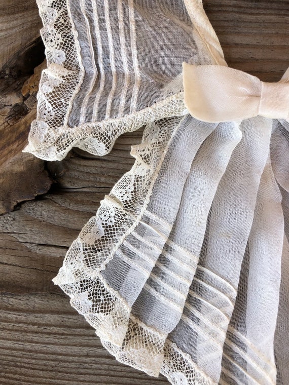 Vintage 1910s Silk Organza Jabot Collar Dickie De… - image 8