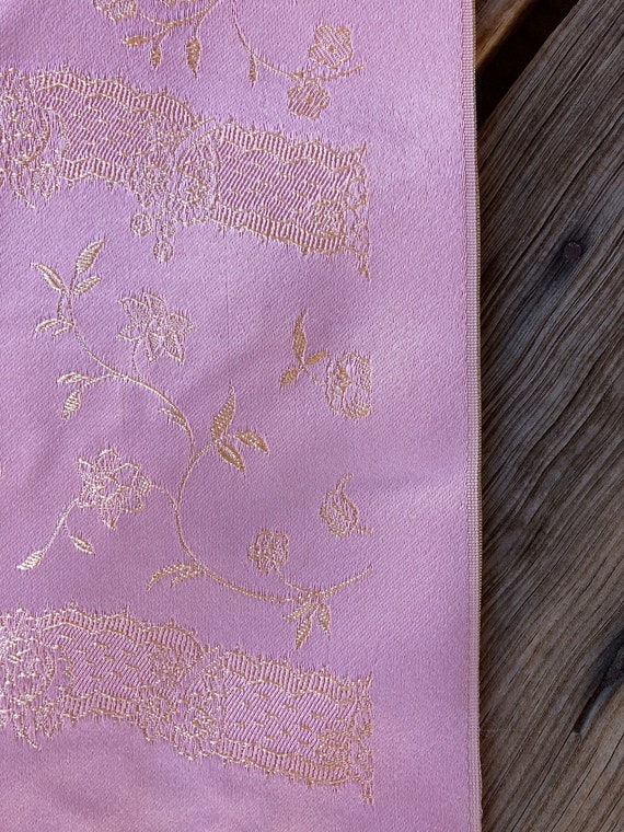 Vintage 1940s Pink Silk Ascot Scarf Foulard Cravat - image 8