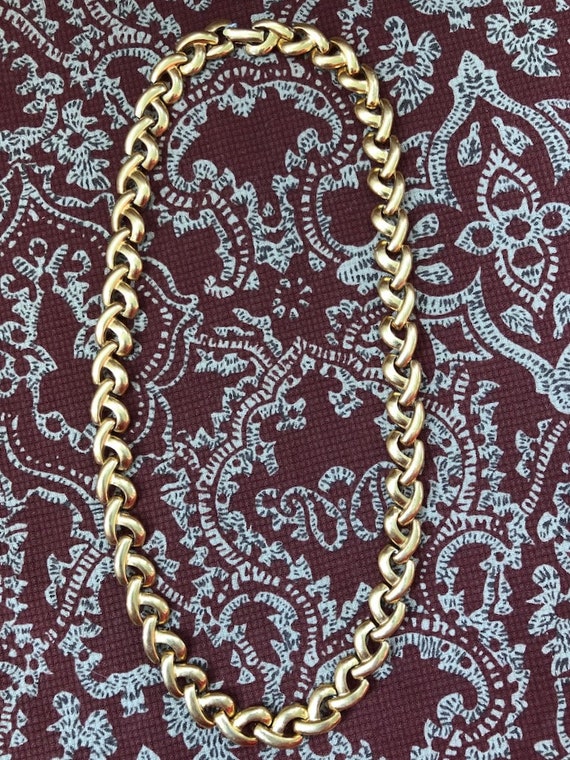 Vintage 1980s Gold Chain Necklace Signed Napier 1… - image 2