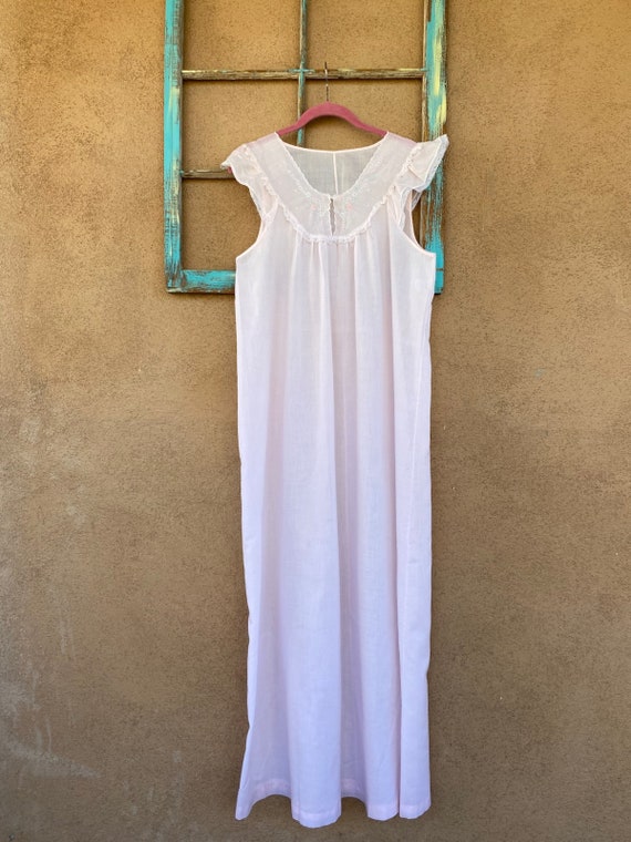 Vintage 1980s Pink Cotton Nightgown M-L up to B40 - image 1