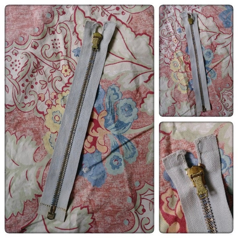 Vintage Metal Zippers 1940s 1950s 1960s Notions 7 Sets