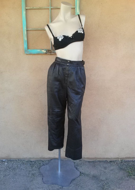 Vintage 1980s Escada Leather Pants Sz S W26