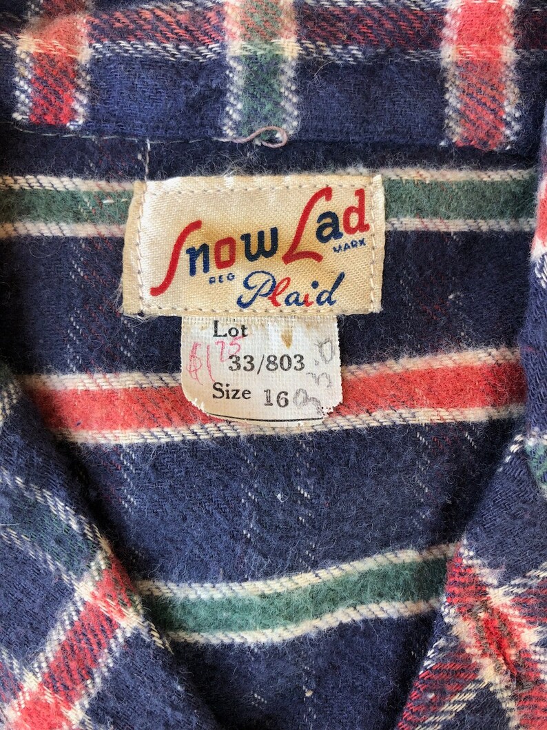 Vintage 1940s 1950s Plaid Flannel Shirt Youth Sz 16 Womens S - Etsy