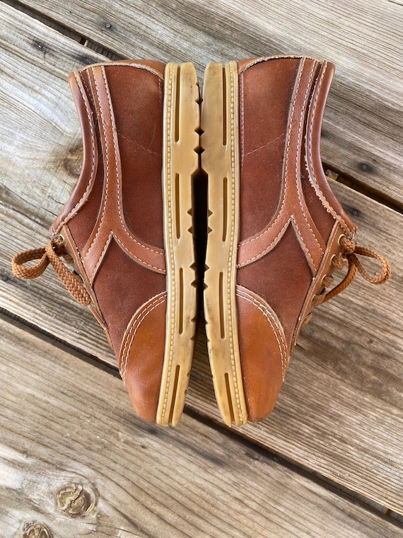 Vintage 1970s Brown Laced Loafers Shoes Womens US… - image 6