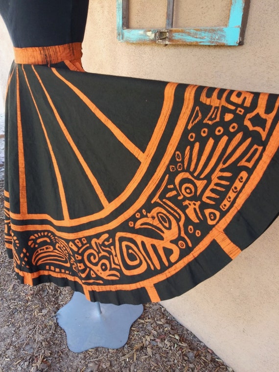 Vintage 1950s Hand Painted Mexican Skirt Sz S W24