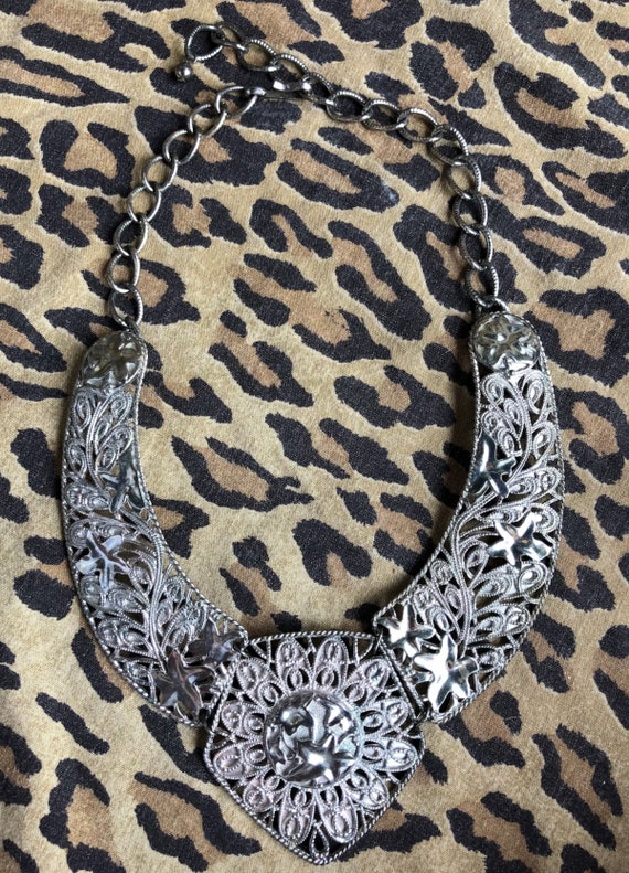 Vintage 1980s 1990s Bib Statement Necklace Barrer… - image 2