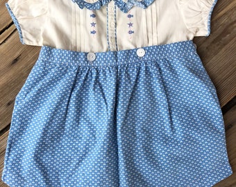 Vintage 1940s Baby Girl Romper Suit 1T to 18 Months