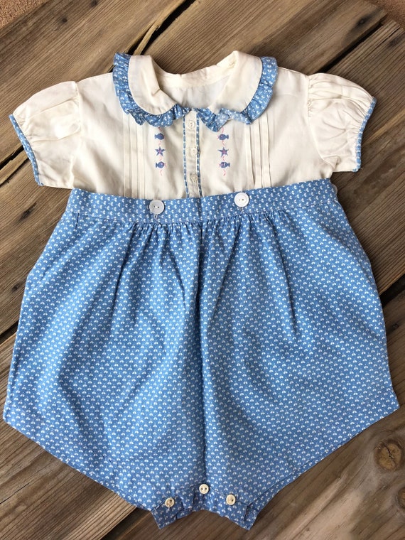 Vintage 1940s Baby Girl Romper Suit 1T to 18 Months | Etsy