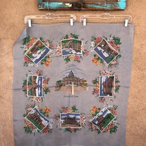 Vintage 1950er Jahre Seidentuch Italienisches Souvenir Rom Italien