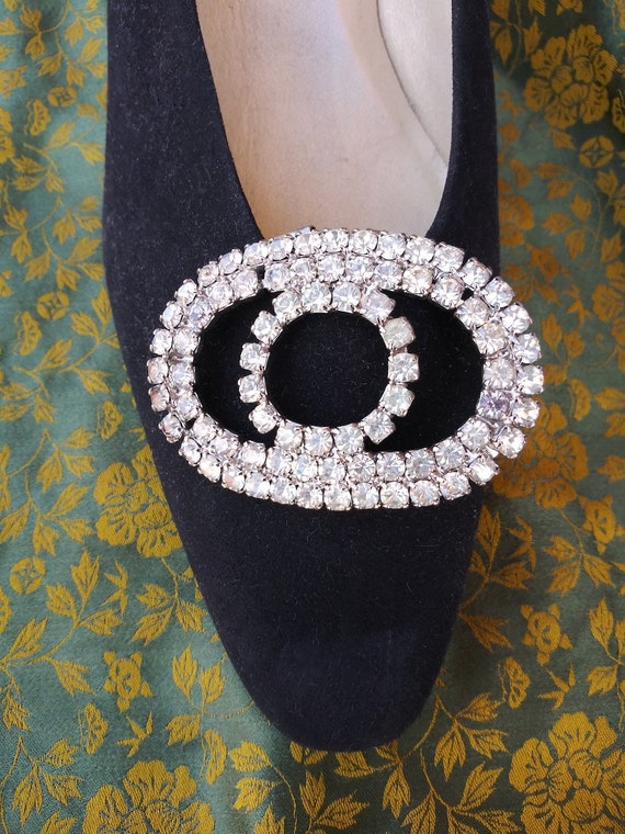 Vintage 1950s Rhinestone Shoe Clips 50s Accessorie