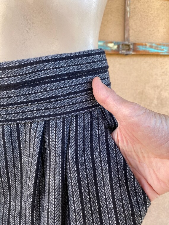 Vintage 1980s Striped Wool Pencil Skirt Sz M W28 - Gem