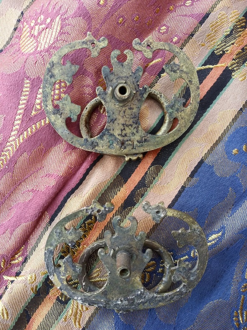 Vintage 1880s Drawer Pulls Doorknocker Handles Queen Anne Etsy