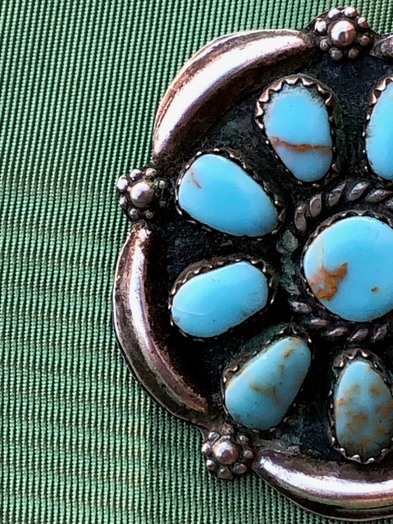 Vintage 1950s Turquoise Pendant Necklace Unisex 1… - image 5
