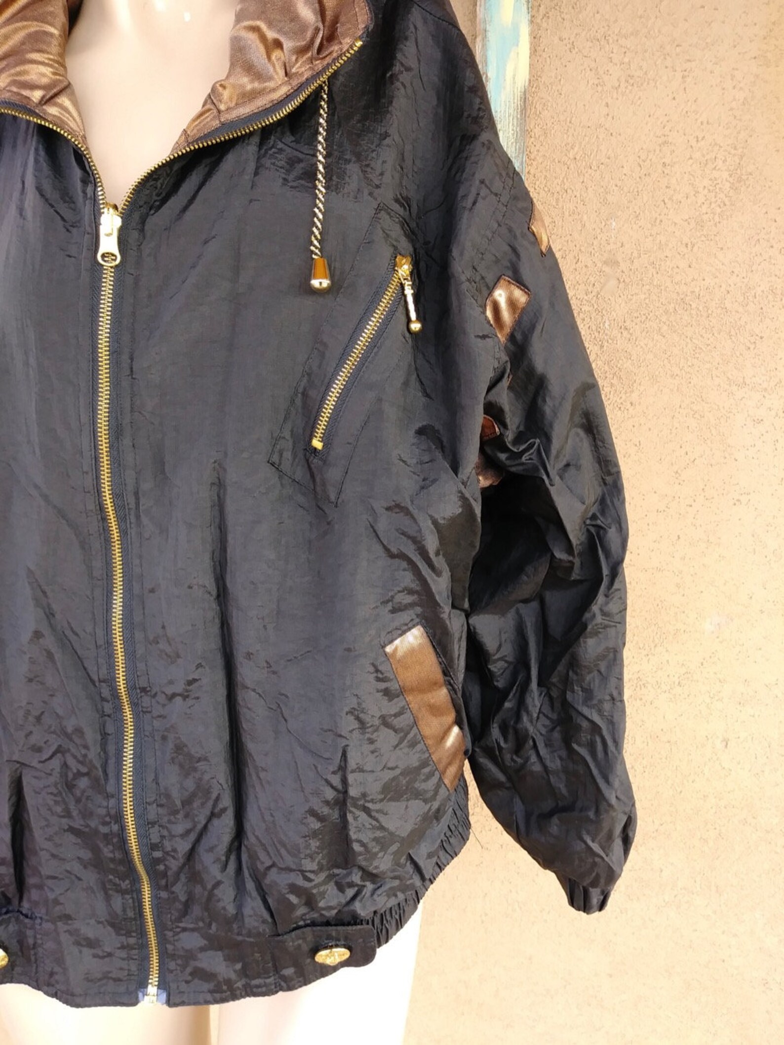 Vintage 1980s Copper Bomber Jacket Reversible Sz M L Unisex Etsy