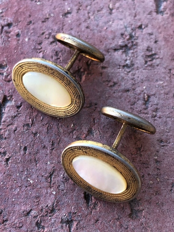 Vintage brass cufflinks Gem