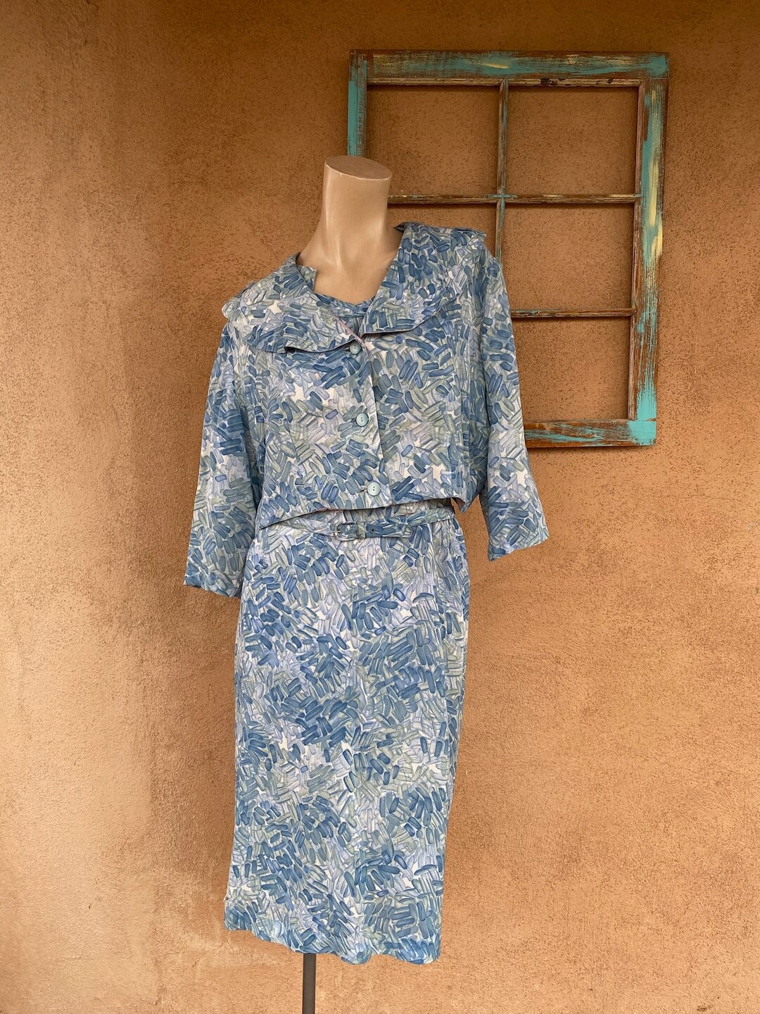 Vintage 1950s Dress Matching Jacket Sz L B46 W38 - Etsy Vintage 1950s Dress Matching Jacket Sz L B46 W38 - Etsy
