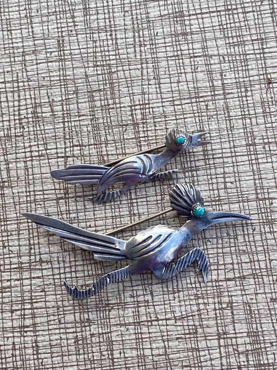 Vintage 1960s Silver Roadrunner Scatter Pins Broo… - image 2