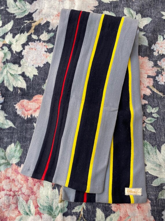 Vintage 1950s Wool Striped Varsity Scarf B Altman