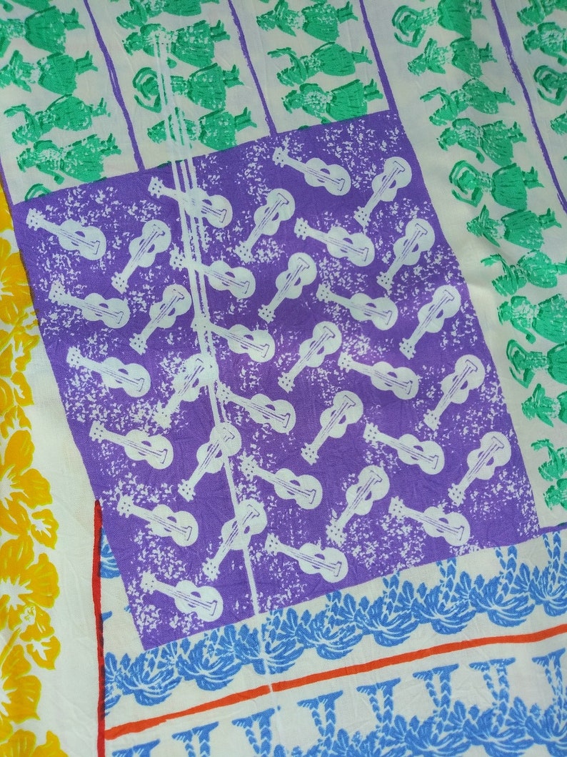 Vintage 1990s Rayon Fabric Jams World Hawaiian Novelty Print 2 Etsy
