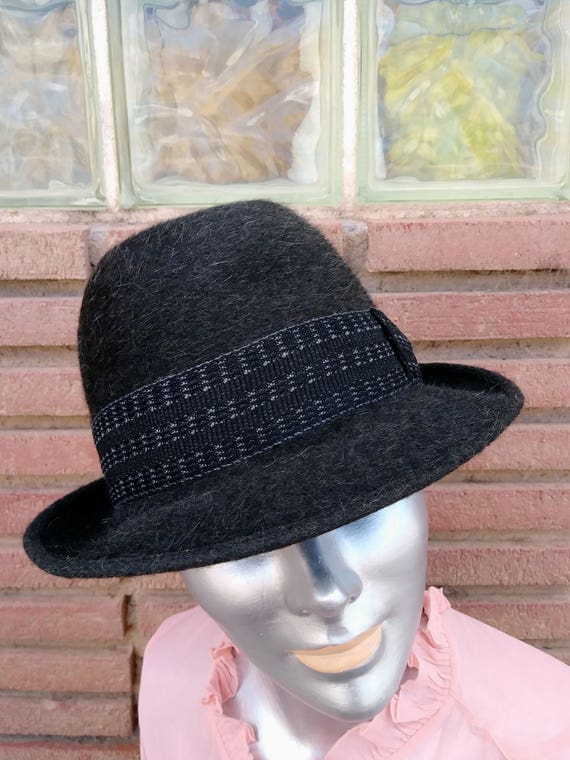 Vintage 1960s Mens Wool Fedora Hat Trilby Sz 7 Un… - image 2