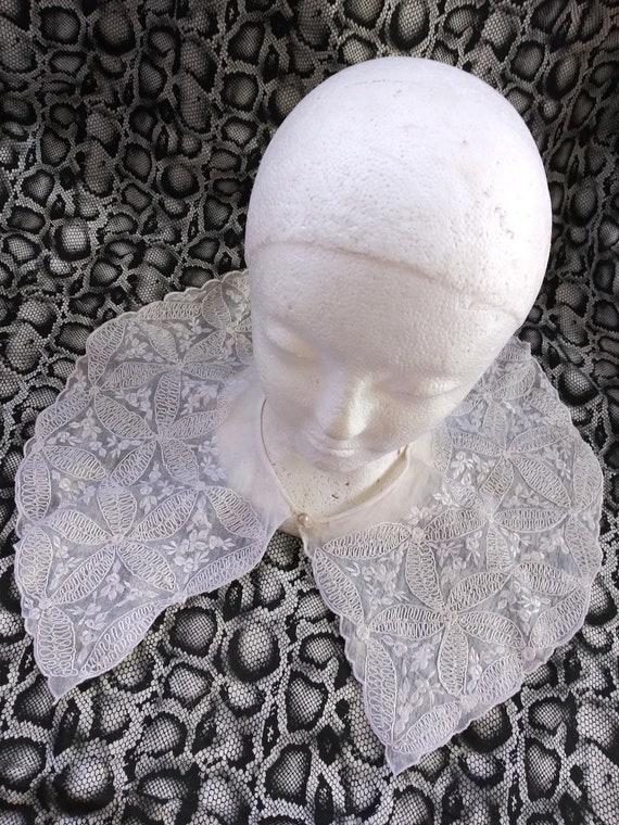 Vintage 1940s Silk Organza Collar Detachable