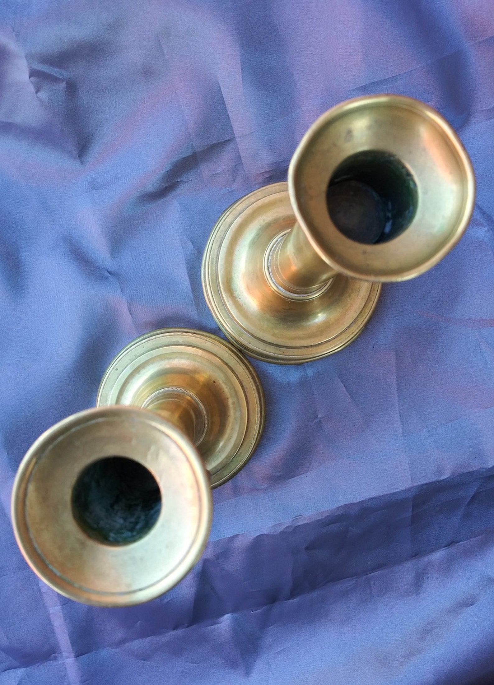 Vintage 1800s Brass Push up Candlesticks Candle Holder Pair Etsy