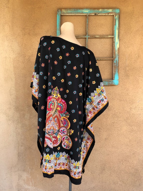 Vintage 1990s Paisley Caftan Tunic Top OS - image 8